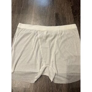 SKIMS womens Waffle Boxer Briefs White Ribbed Comfort Size 2X